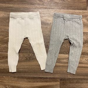 Baby Gap Cable Sweater Leggings Grey & Ivory Frost 18-24 Months